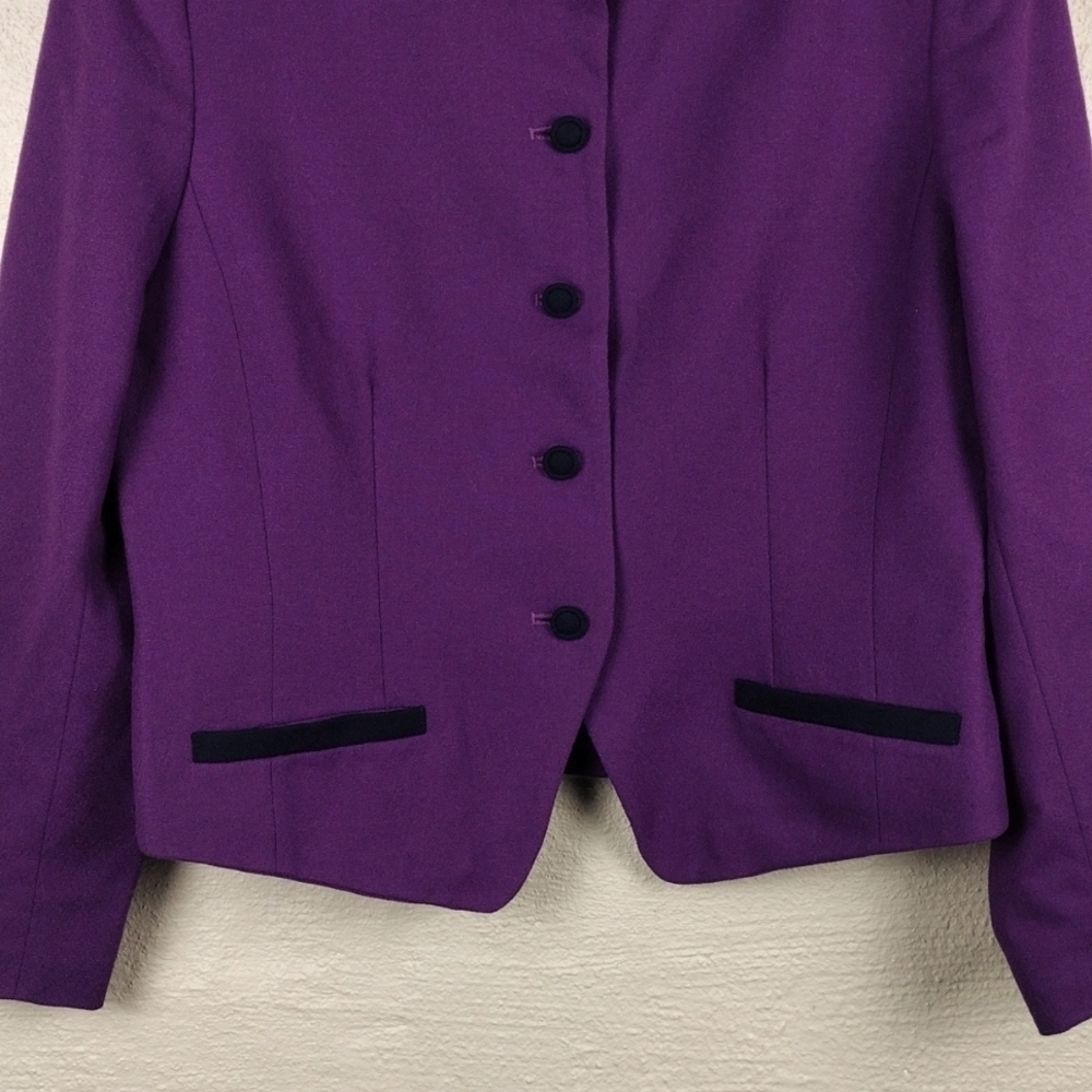 Pendleton Classic Wool Purple Mandarin Collar But… - image 3